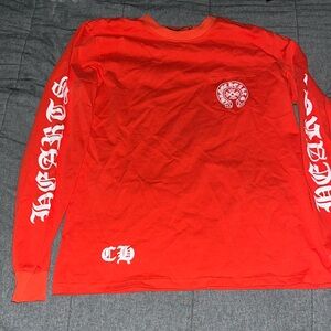 Chrome Hearts Red Horseshoe Long
Sleeve Tee Shirt